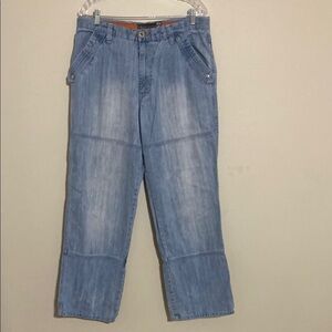 Vintage Esmx Men Light Blue Jeans baggy 34X32 straight casual Y2K grandpa retro